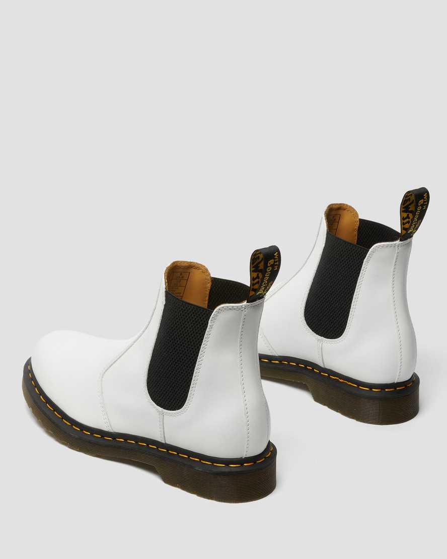 Dr Martens 2976 Yellow Stitch Smooth Leather Chelsea Miesten Nilkkurit Valkoinen  Suomi |  7528JTKPH