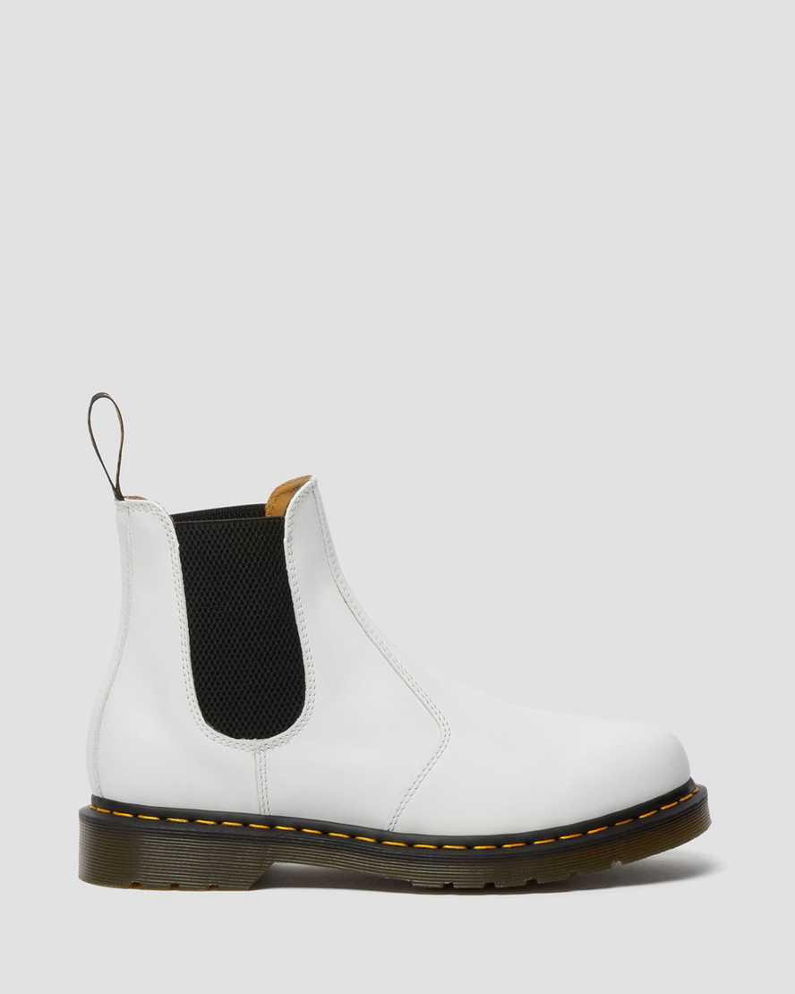 Dr Martens 2976 Yellow Stitch Smooth Leather Chelsea Miesten Nilkkurit Valkoinen  Suomi |  7528JTKPH