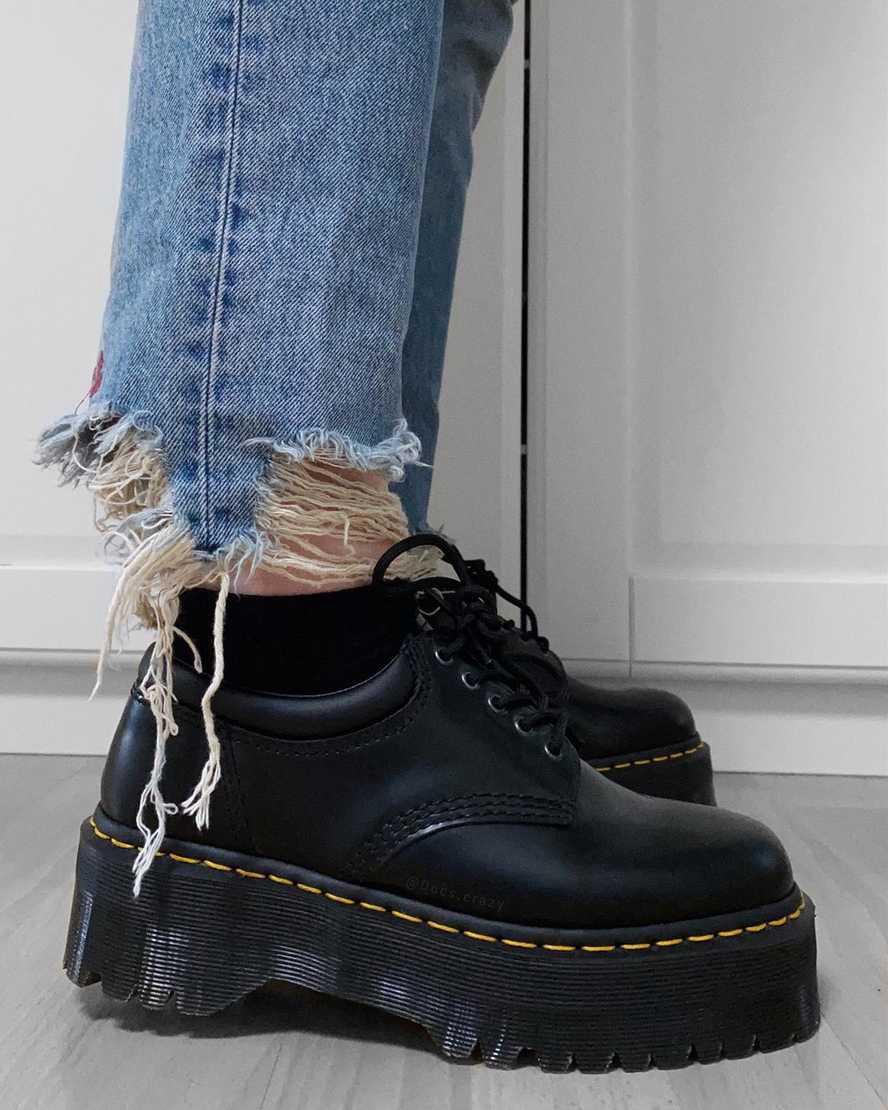 Dr Martens 8053 Leather Platform Naisten Vapaa-ajan Saappaat Mustat  Suomi |  3280RXHOF