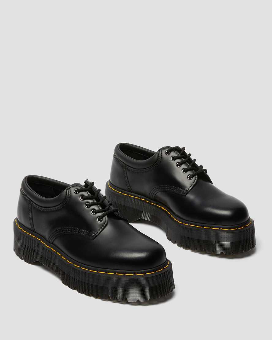 Dr Martens 8053 Leather Platform Naisten Vapaa-ajan Saappaat Mustat  Suomi |  3280RXHOF