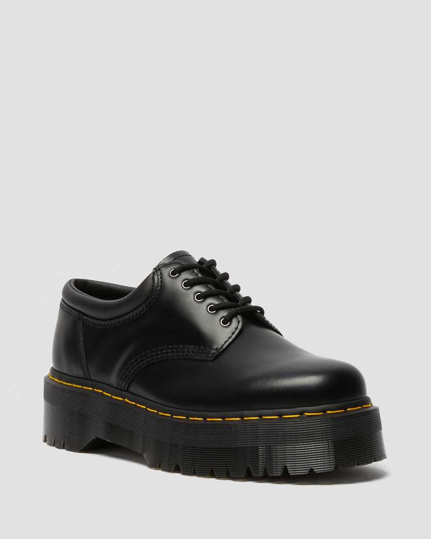 Dr Martens 8053 Leather Platform Naisten Vapaa-ajan Saappaat Mustat  Suomi |  3280RXHOF