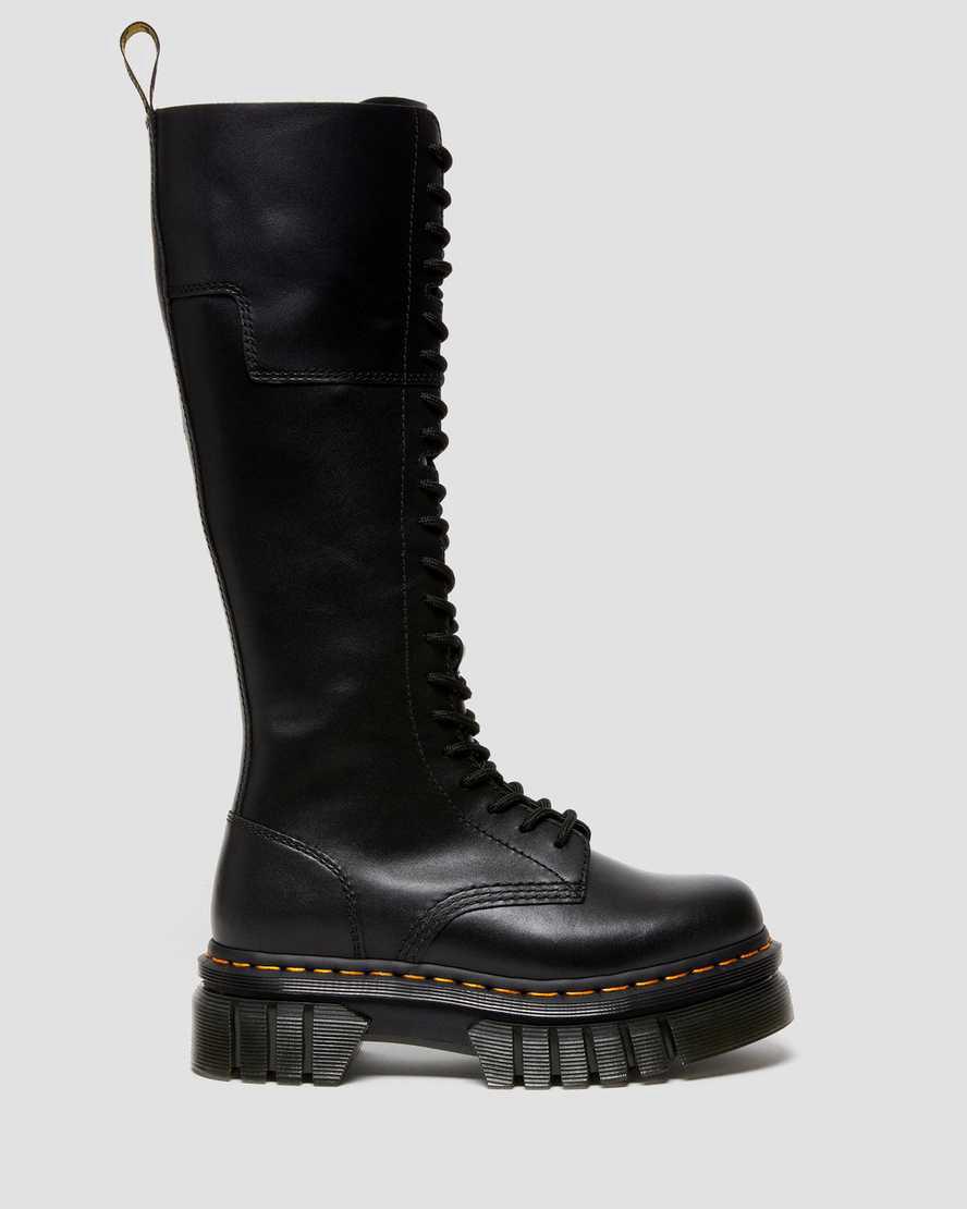 Dr Martens Audrick 20-Eye Leather Knee High Naisten Platform Saappaat Mustat  Suomi |  0934TREUY