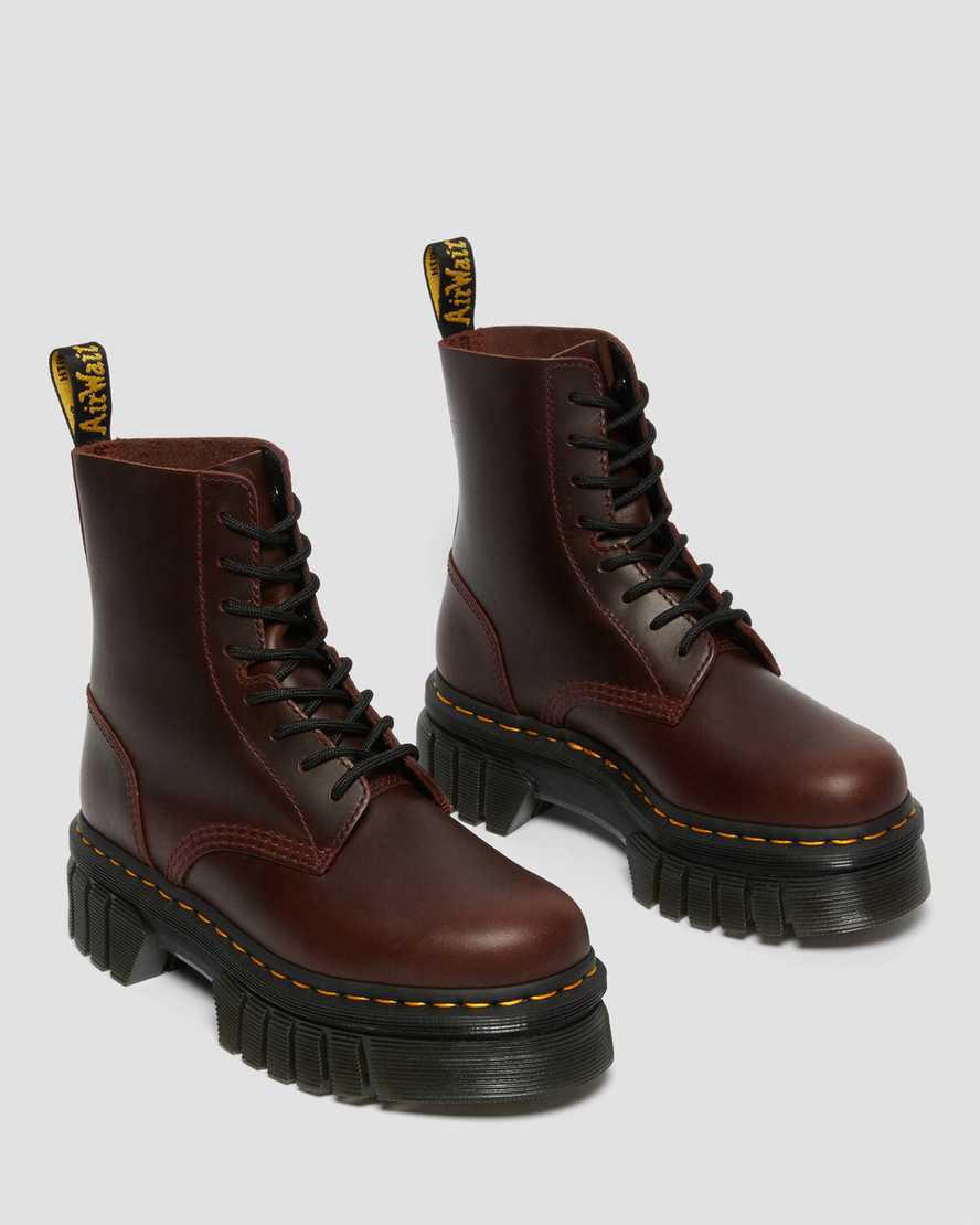 Dr Martens Audrick Brando Leather Lace Up Naisten Platform Saappaat Ruskea  Suomi |  0934FHLRP