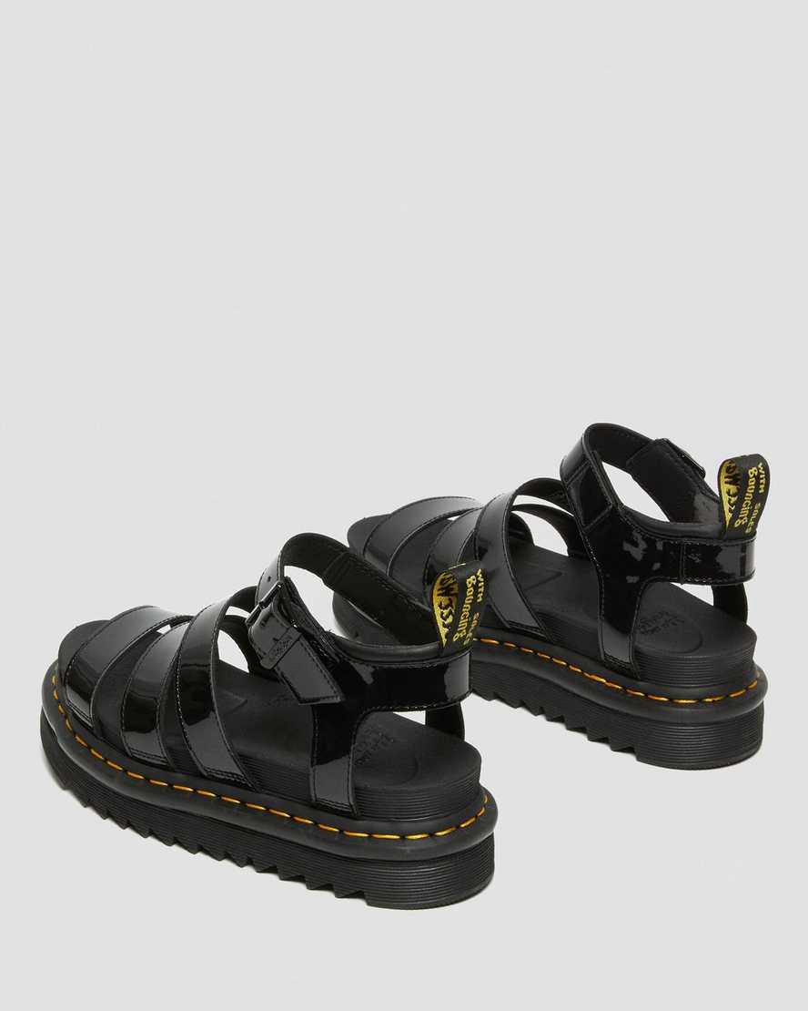 Dr Martens Blaire Patent Leather Strap Naisten Gladiaattori Sandaalit Mustat  Suomi |  1032TSVIA