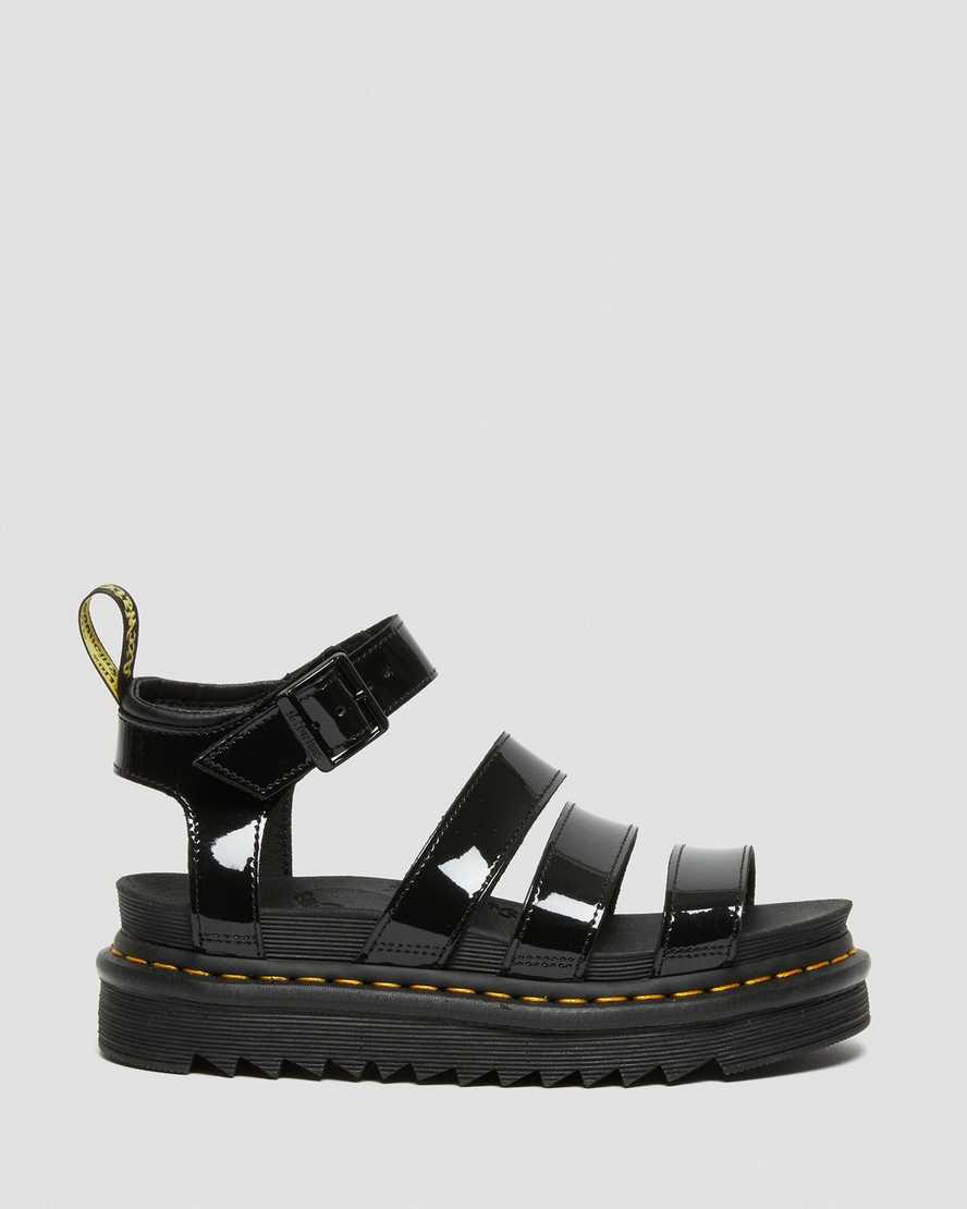 Dr Martens Blaire Patent Leather Strap Naisten Gladiaattori Sandaalit Mustat  Suomi |  1032TSVIA