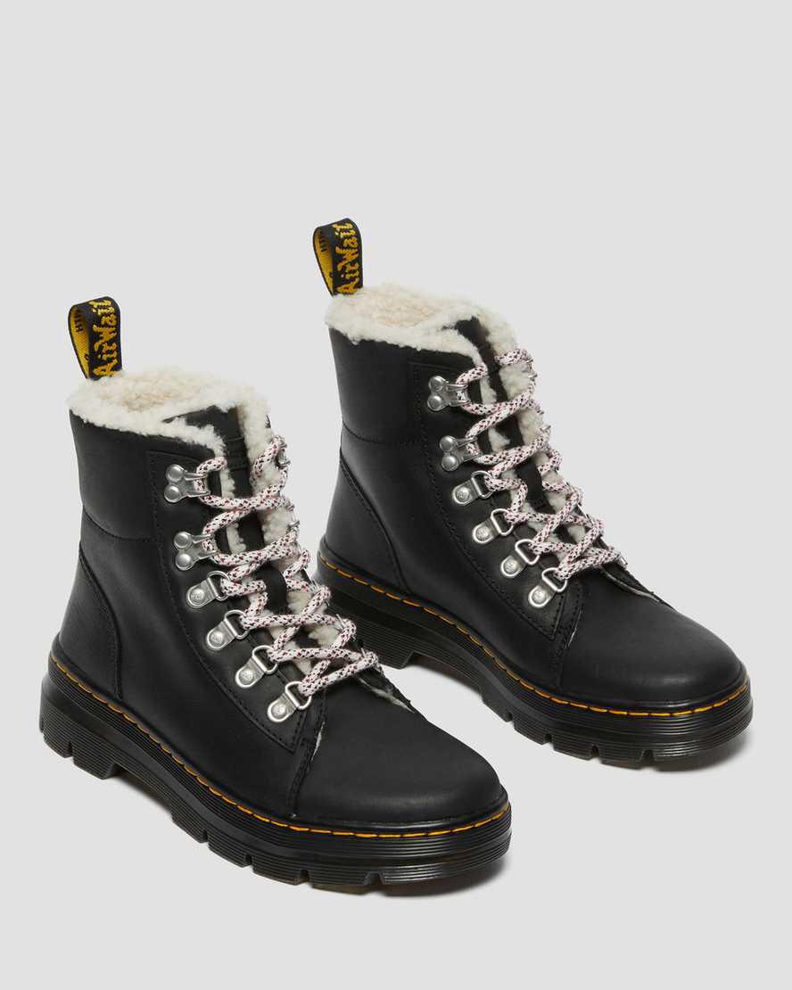 Dr Martens Combs Faux Shearling Lined Casual Naisten Talvisaappaat Mustat  Suomi |  2487RHFTS