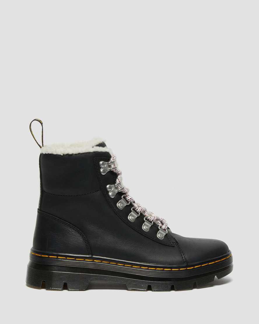 Dr Martens Combs Faux Shearling Lined Casual Naisten Talvisaappaat Mustat  Suomi |  2487RHFTS