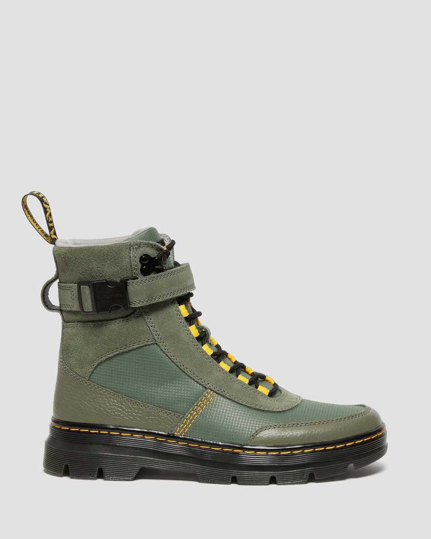 Dr Martens Combs Tech Milled Nappa & Suede Naisten Nilkkurit Khaki Vihreä  Suomi |  1490QWMAR