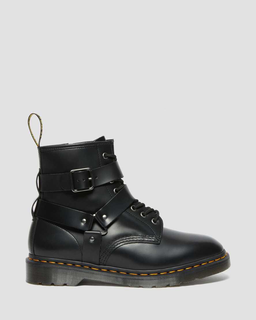 Dr Martens Cristofor Leather Harness Lace Up Naisten Nilkkurit Mustat  Suomi |  8492ZCVNJ