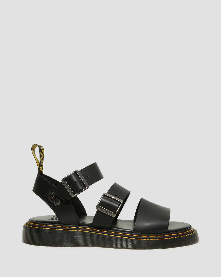 Dr Martens Gryphon Double Stitch Brando Leather Miesten Sandaalit Mustat  Suomi |  2084QCPJL