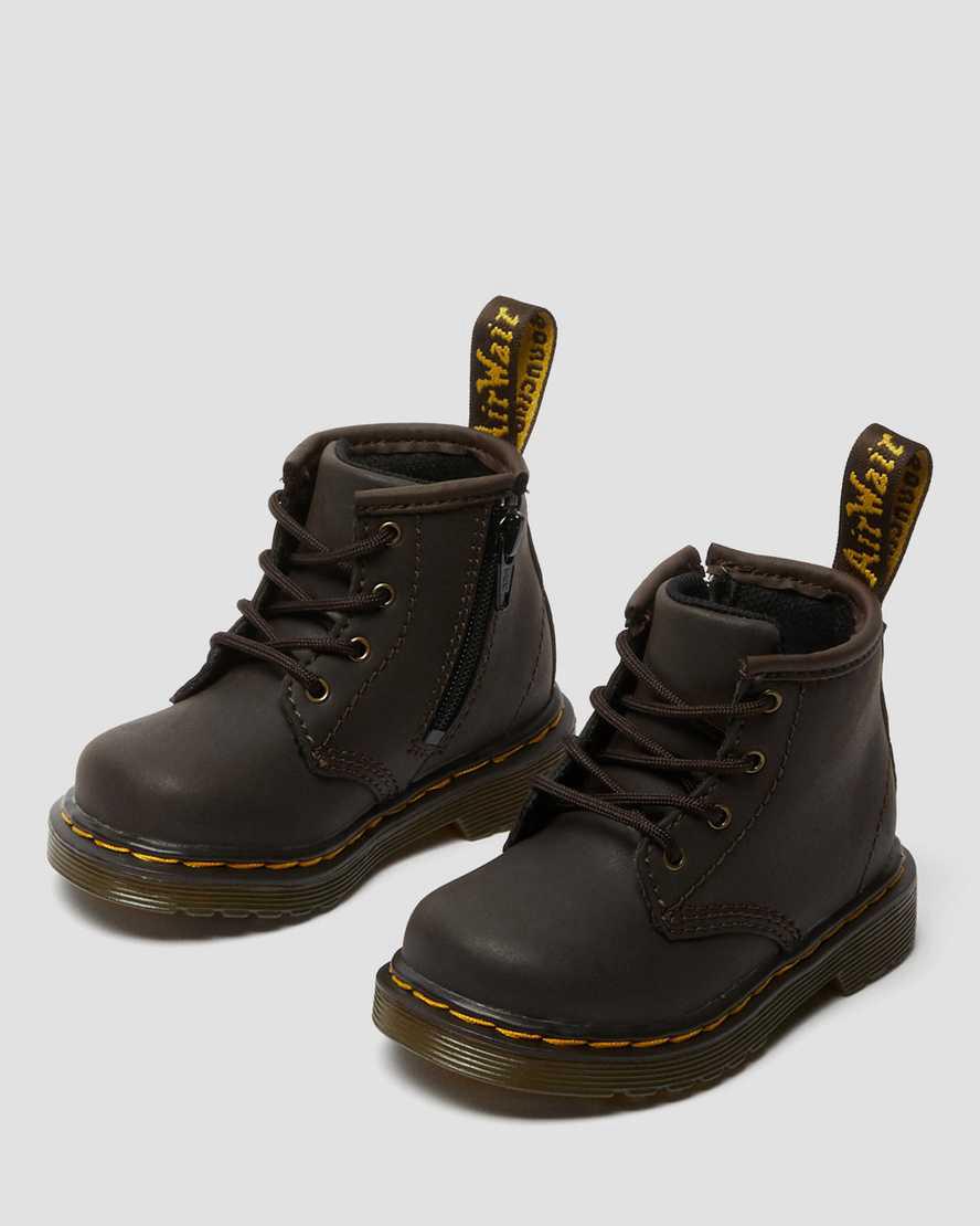 Dr Martens Infant 1460 Wildhorse Leather Lasten Nauhasaappaat Tummanruskea  Suomi |  4510DFBKW