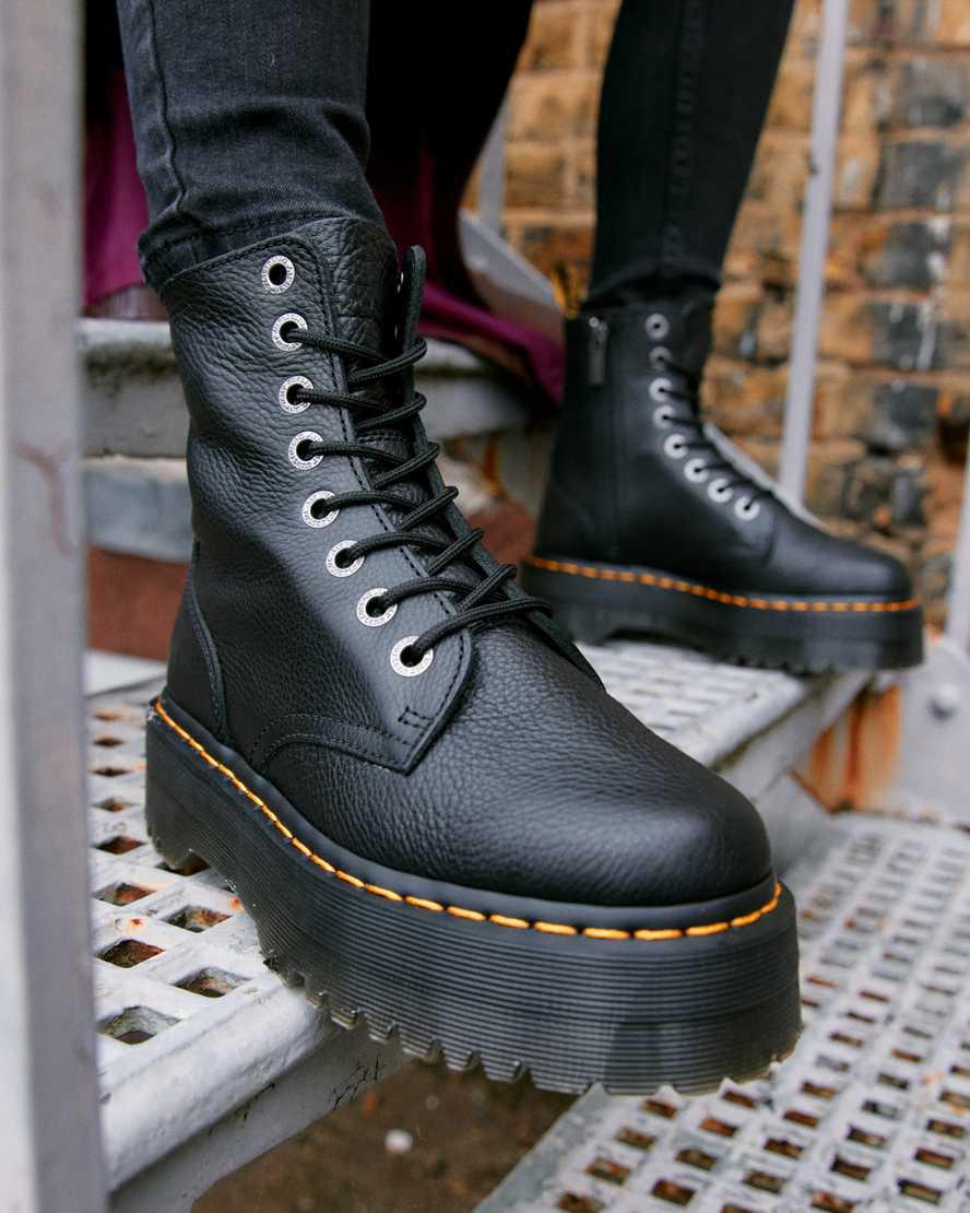 Dr Martens Jadon Boot III Pisa Leather Miesten Platform Saappaat Mustat  Suomi |  0257PMQOG