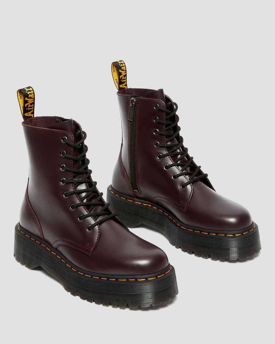 Dr Martens Jadon Boot Smooth Leather Naisten Platform Saappaat Viininpunainen  Suomi |  9386SFMKP