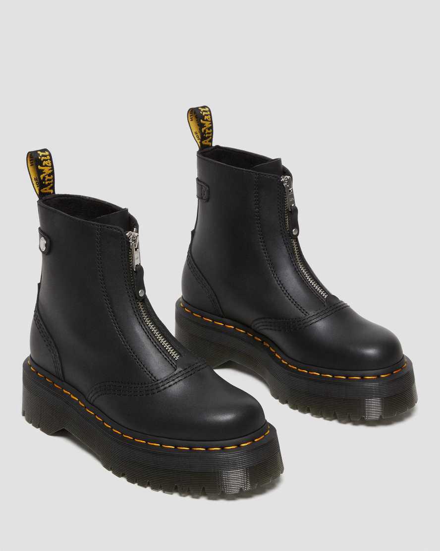 Dr Martens Jetta Zipped Sendal Leather Naisten Platform Saappaat Mustat  Suomi |  7902ASRTI