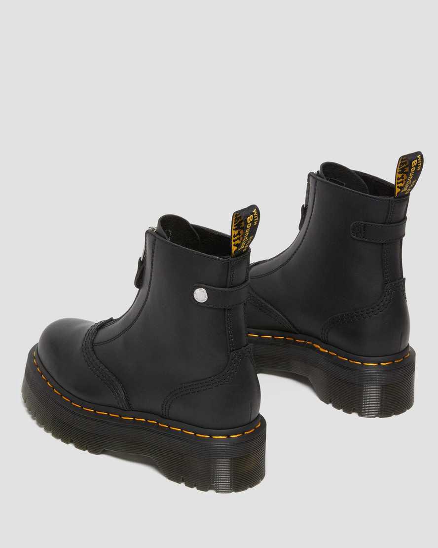 Dr Martens Jetta Zipped Sendal Leather Naisten Platform Saappaat Mustat  Suomi |  7902ASRTI