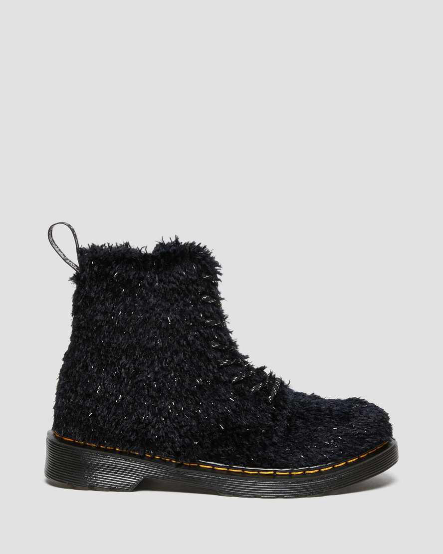 Dr Martens Junior 1460 Pascal Tinsel Fur Lasten Nauhasaappaat Mustat  Suomi |  6970RVWKX