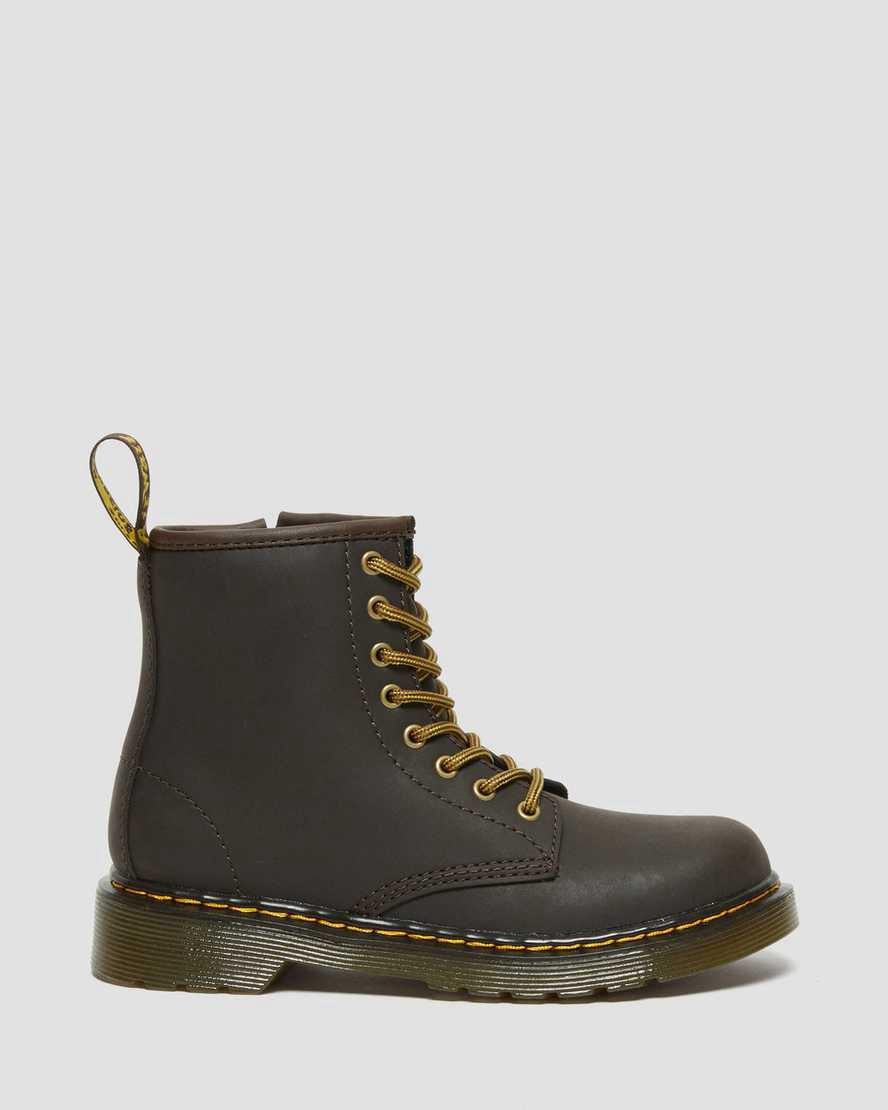 Dr Martens Junior 1460 Wildhorse Leather Lasten Nauhasaappaat Tummanruskea  Suomi |  7130XJIPM