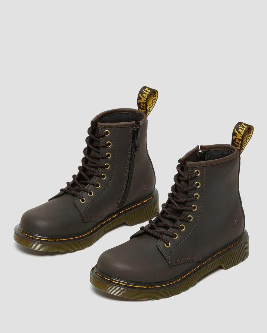 Dr Martens Junior 1460 Wildhorse Leather Lasten Nauhasaappaat Tummanruskea  Suomi |  7130XJIPM