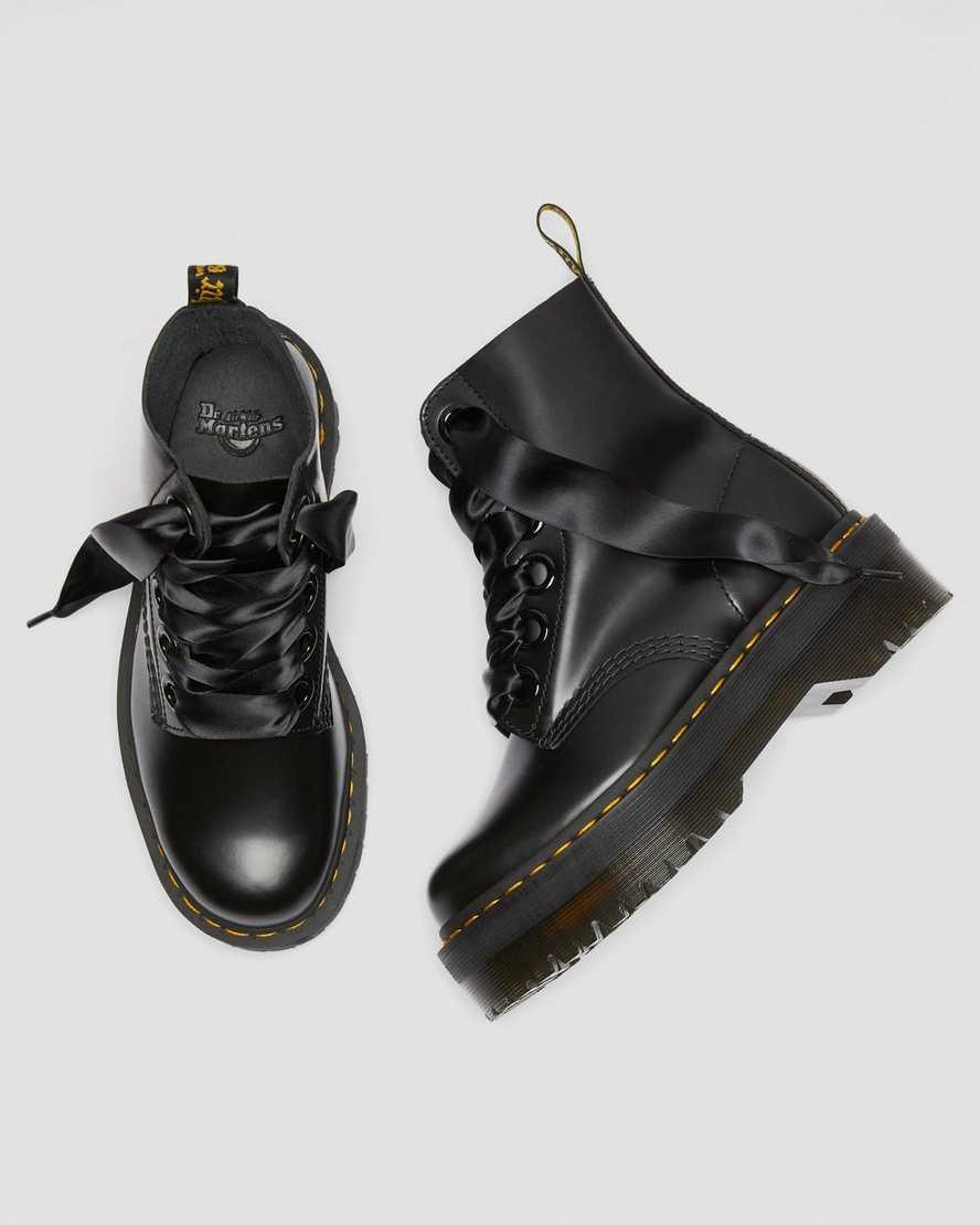 Dr Martens Molly Leather Naisten Platform Saappaat Mustat  Suomi |  5361BYWSN