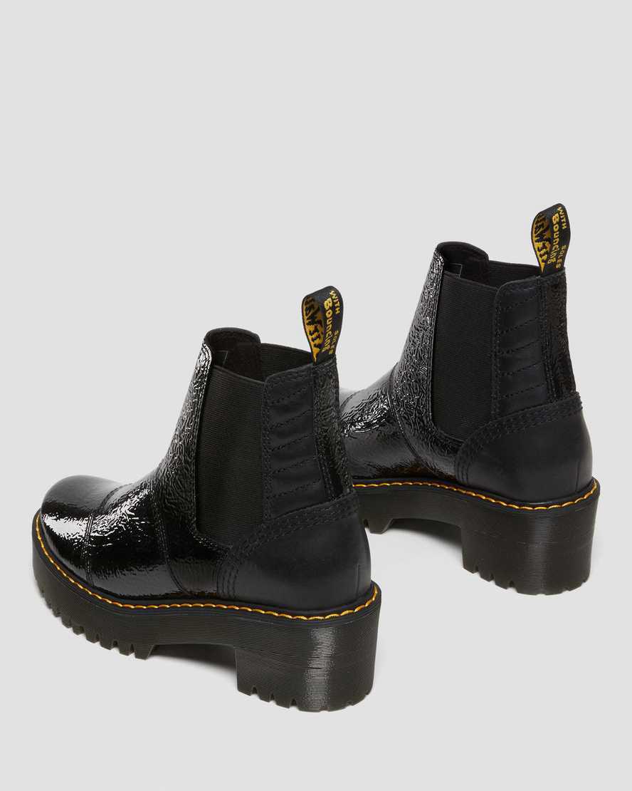 Dr Martens Rozalie Distressed Patent Heeled Chelsea Naisten Platform Saappaat Mustat  Suomi |  8016OGUDL