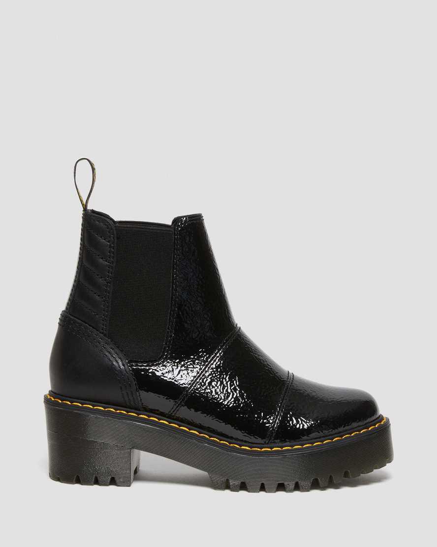 Dr Martens Rozalie Distressed Patent Heeled Chelsea Naisten Platform Saappaat Mustat  Suomi |  8016OGUDL