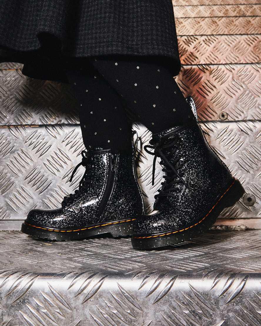 Dr Martens Toddler 1460 Glitter Lasten Nauhasaappaat Mustat  Suomi |  5410XHVLA