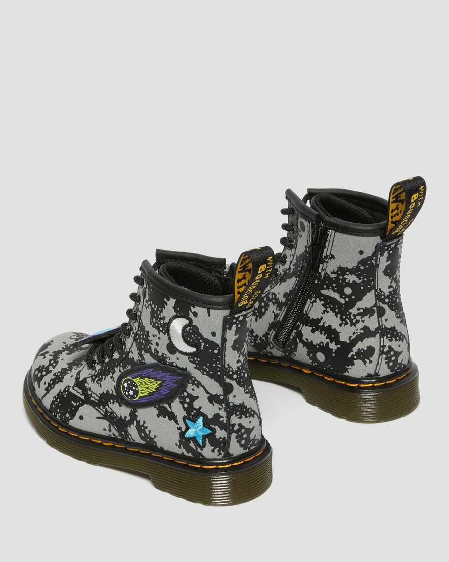 Dr Martens Toddler 1460 Space Reflective Lasten Nauhasaappaat Black/Grey  Suomi |  1650FVTPS