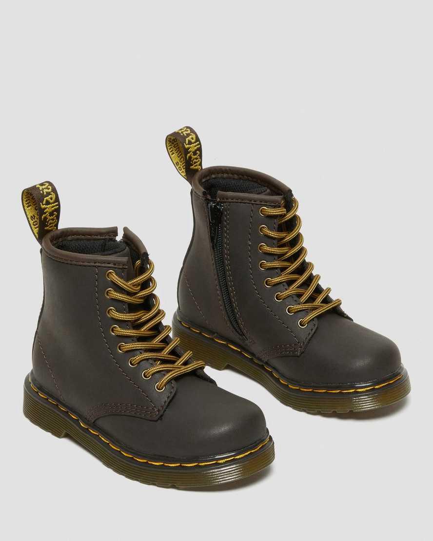 Dr Martens Toddler 1460 Wildhorse Leather Lasten Nauhasaappaat Tummanruskea  Suomi |  1750DCLXB