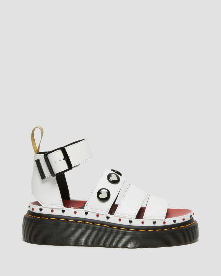 Dr Martens Vegan Clarissa II Betty Boop Naisten Platform Sandaalit Valkoinen  Suomi |  4018QHBMJ