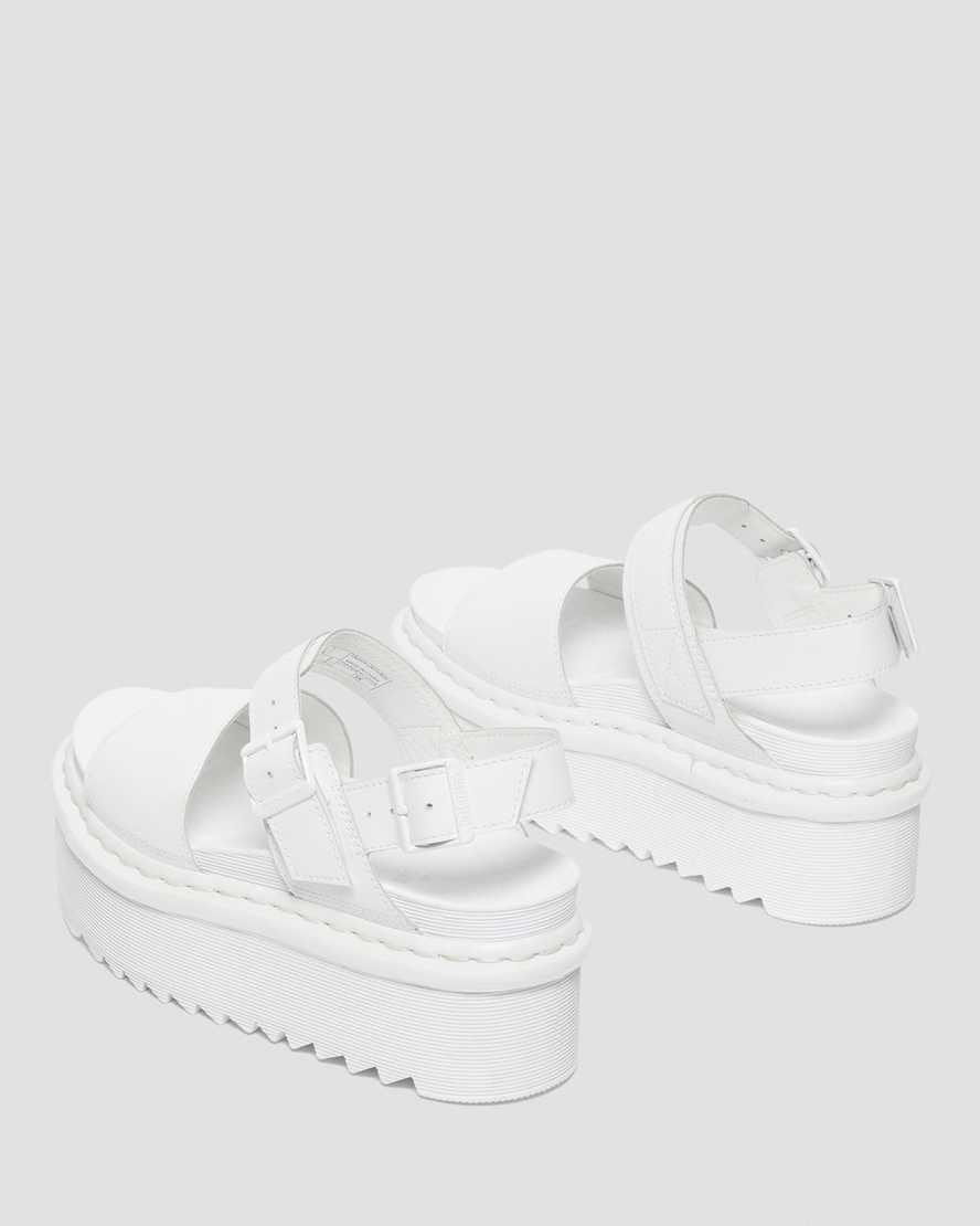 Dr Martens Voss Mono Leather Strap Naisten Platform Sandaalit Valkoinen  Suomi |  7136GSCLF