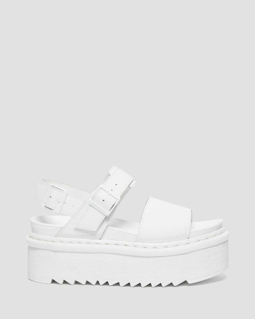 Dr Martens Voss Mono Leather Strap Naisten Platform Sandaalit Valkoinen  Suomi |  7136GSCLF