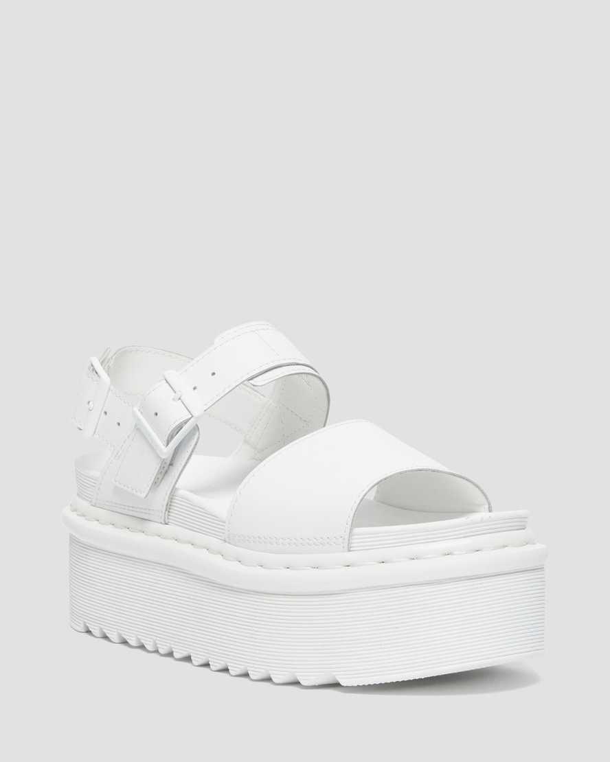 Dr Martens Voss Mono Leather Strap Naisten Platform Sandaalit Valkoinen  Suomi |  7136GSCLF