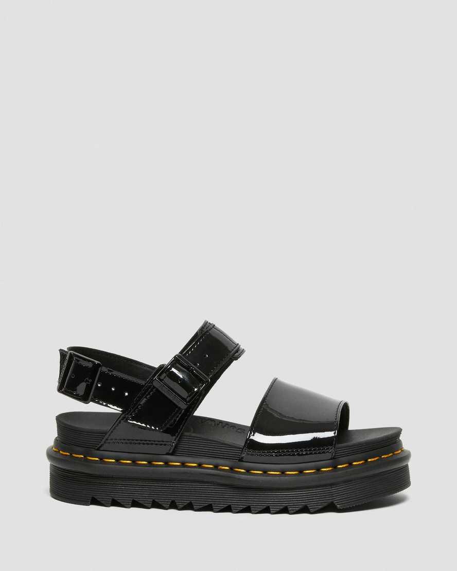 Dr Martens Voss Patent Leather Strap Naisten Gladiaattori Sandaalit Mustat  Suomi |  0489QWLGS